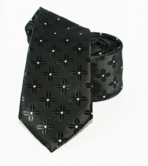               Goldenland slim nyakkendő - Fekete virágos 